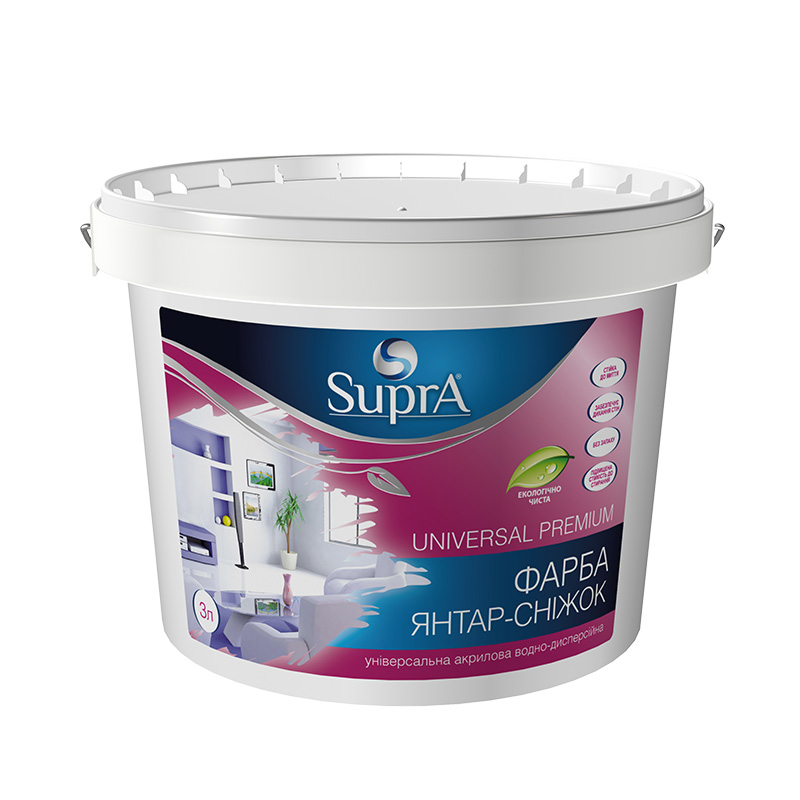 Фарба універсальна водно-дисперсійна «Янтар-Сніжок» «Supra»